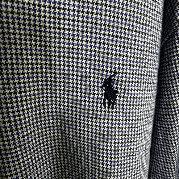 Vtg Polo By Ralph Lauren Polo Shirt 2XL XXL Blue Men's L/S Pima Cotton Preppy - Picture 6 of 8